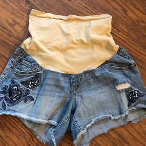 Maternity jean shorts